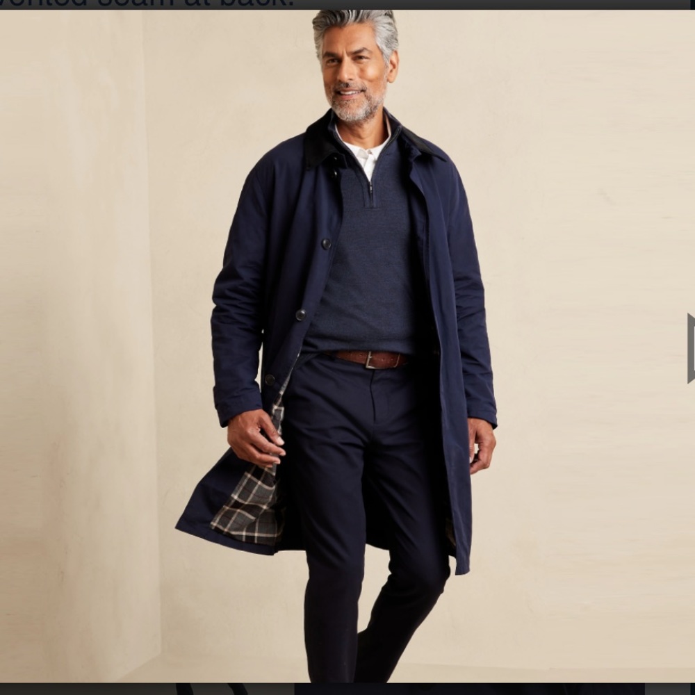 NWOT Banana Republic Mac Coat, large, navy blue